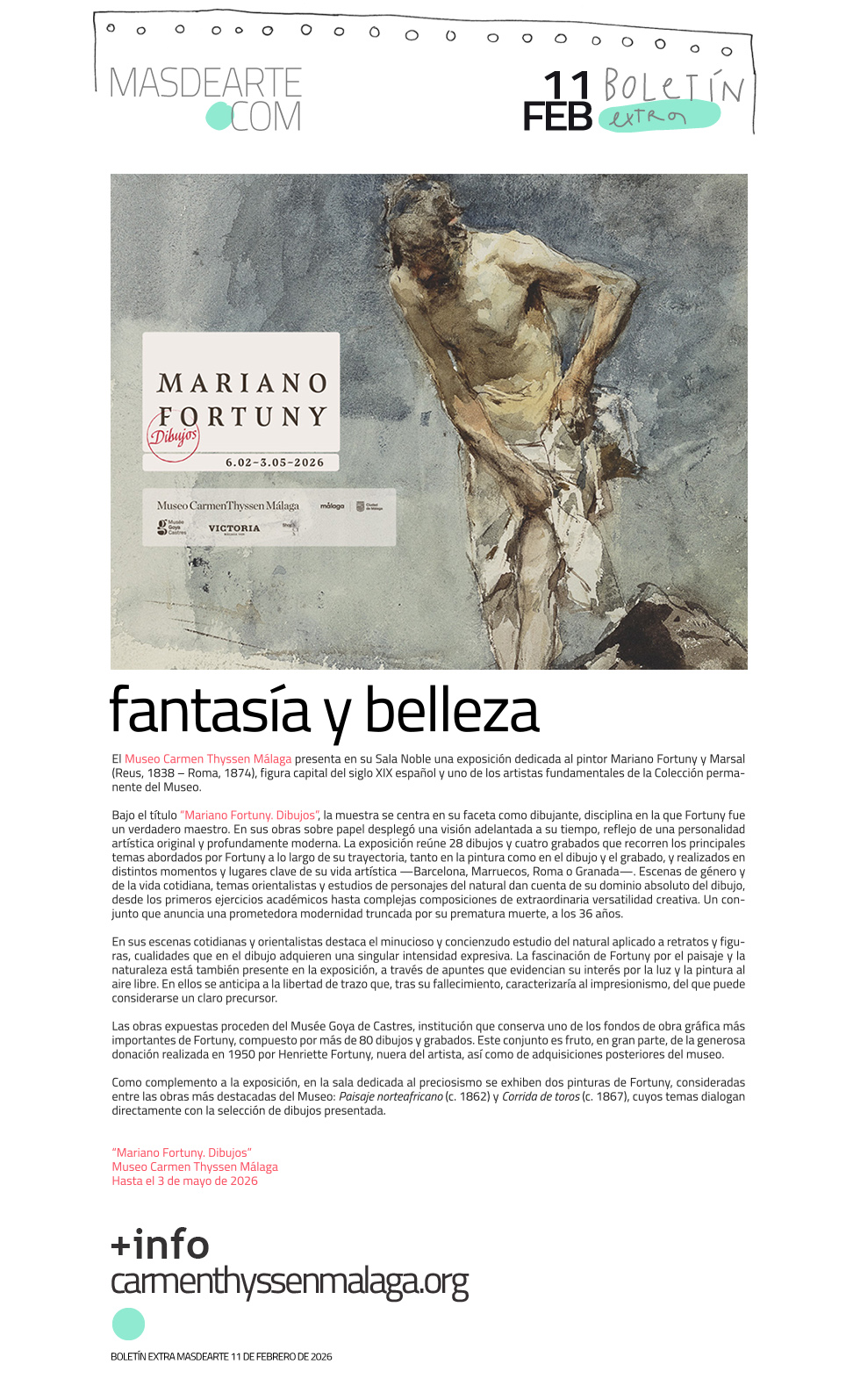 Extra masdearte: Mariano Fortuny. Dibujos, en el Museo Carmen Thyssen Málaga