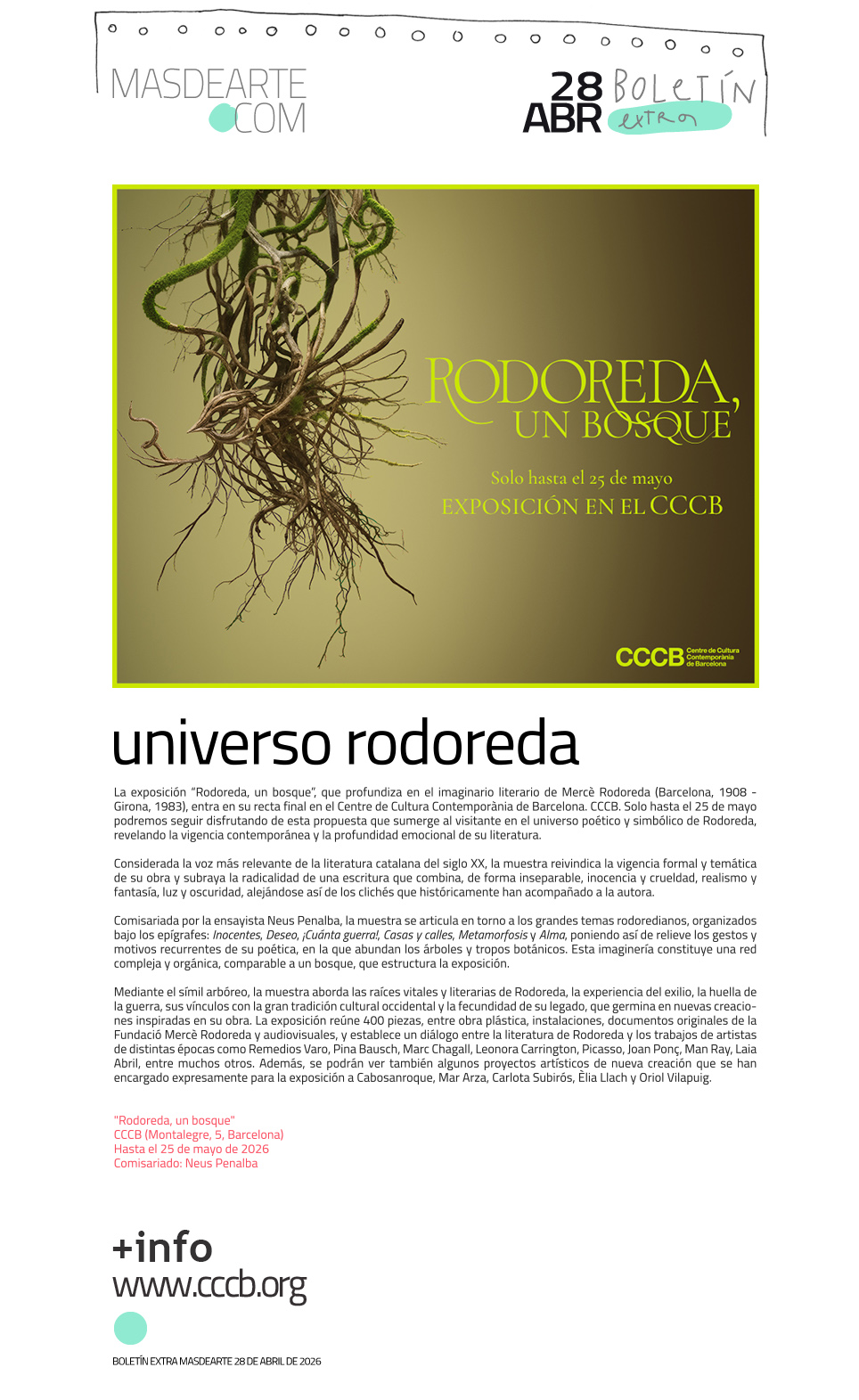 Extra masdearte: la exposición dedicada a Mercè Rodoreda en el CCCB entra en su recta final