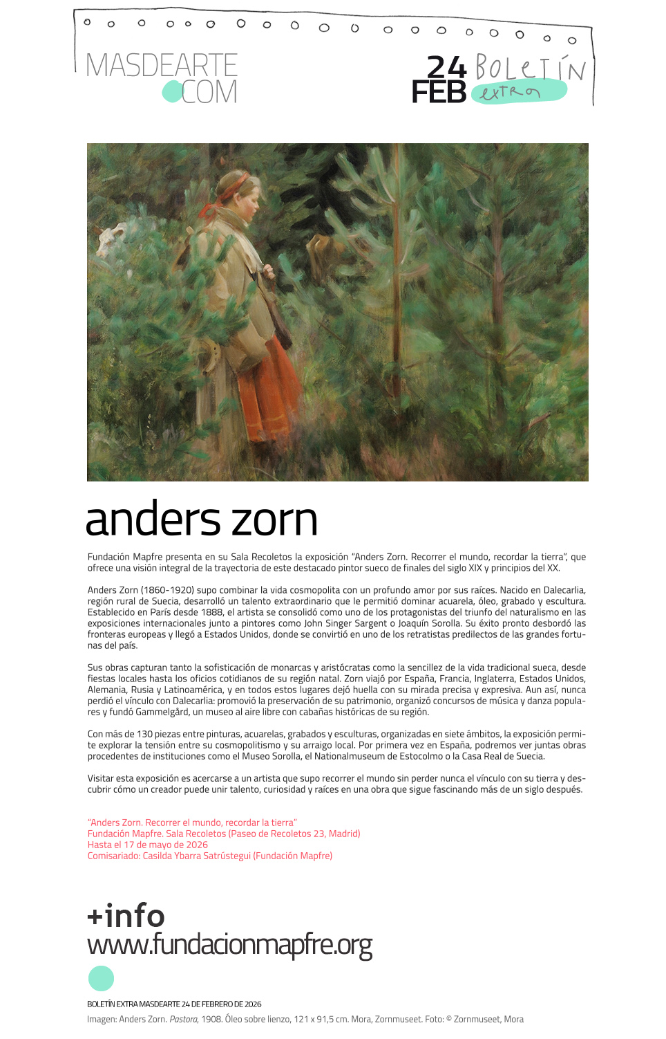 Extra masdearte: Fundación Mapfre presenta en Madrid el trabajo de Anders Zorn