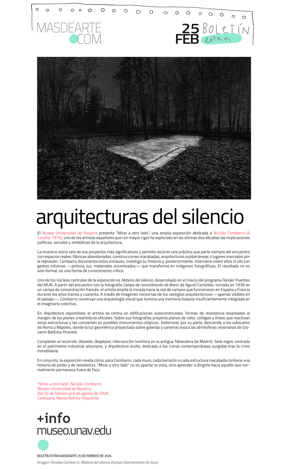 Extra masdearte: Mirar a otro lado, una exposición de Nicolás Combarro en el MUN