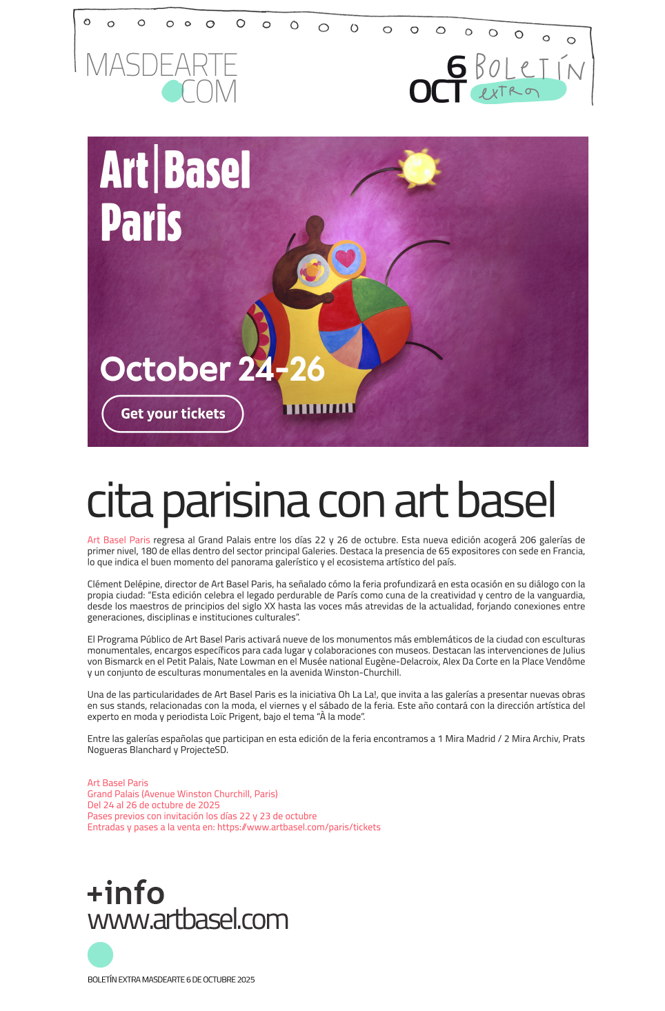 Extra masdearte: Art Basel Paris, nueva cita con el arte y el coleccionismo