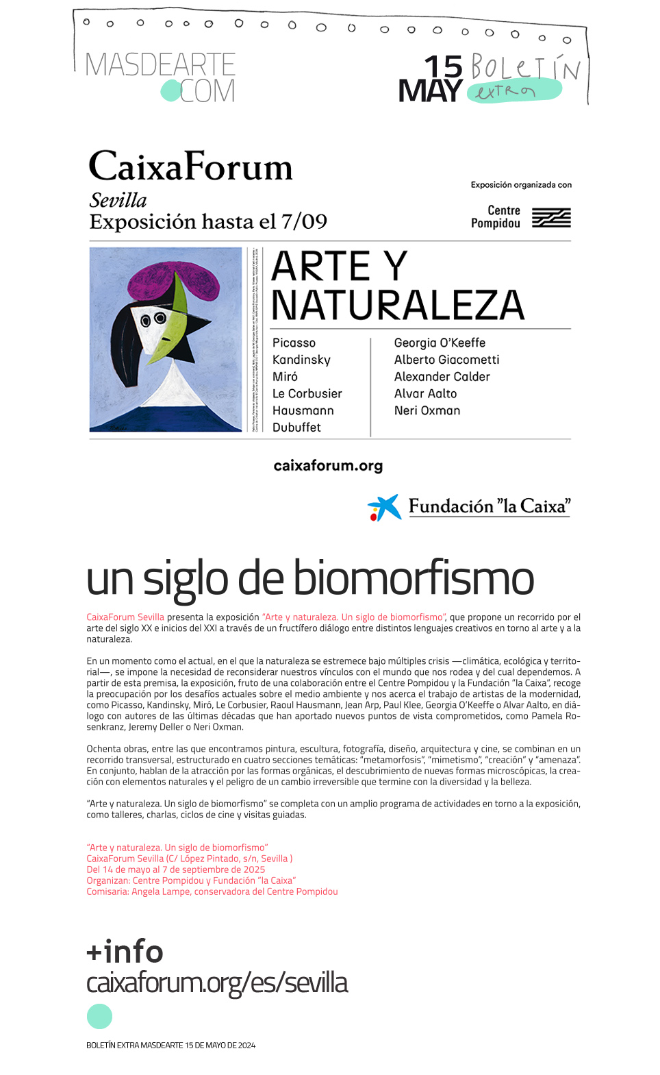 La exposición Arte y Naturaleza. Un siglo de biomorfismo llega a CaixaForum Sevilla