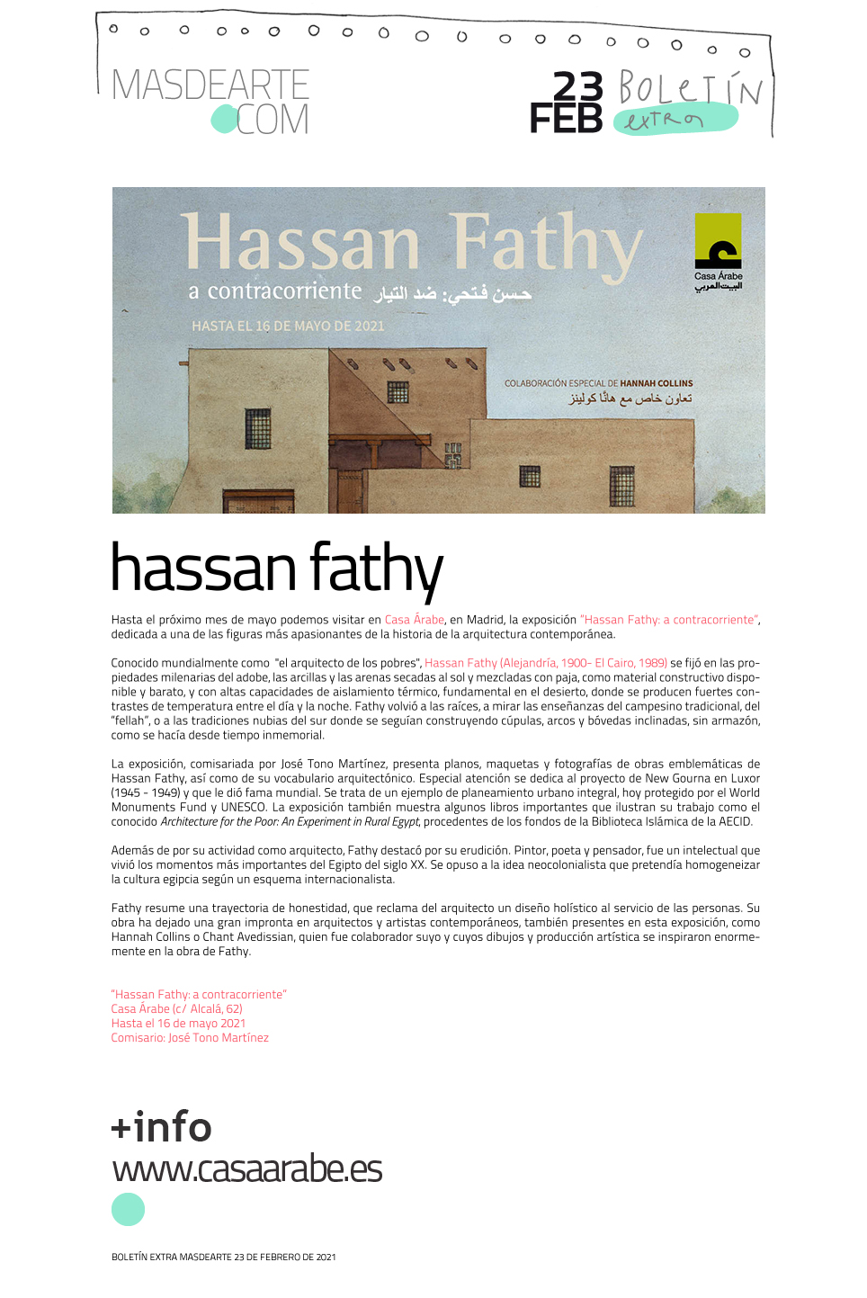 Extra masdearte: descubre la obra del arquitecto Hassan Fathy en Casa Árabe