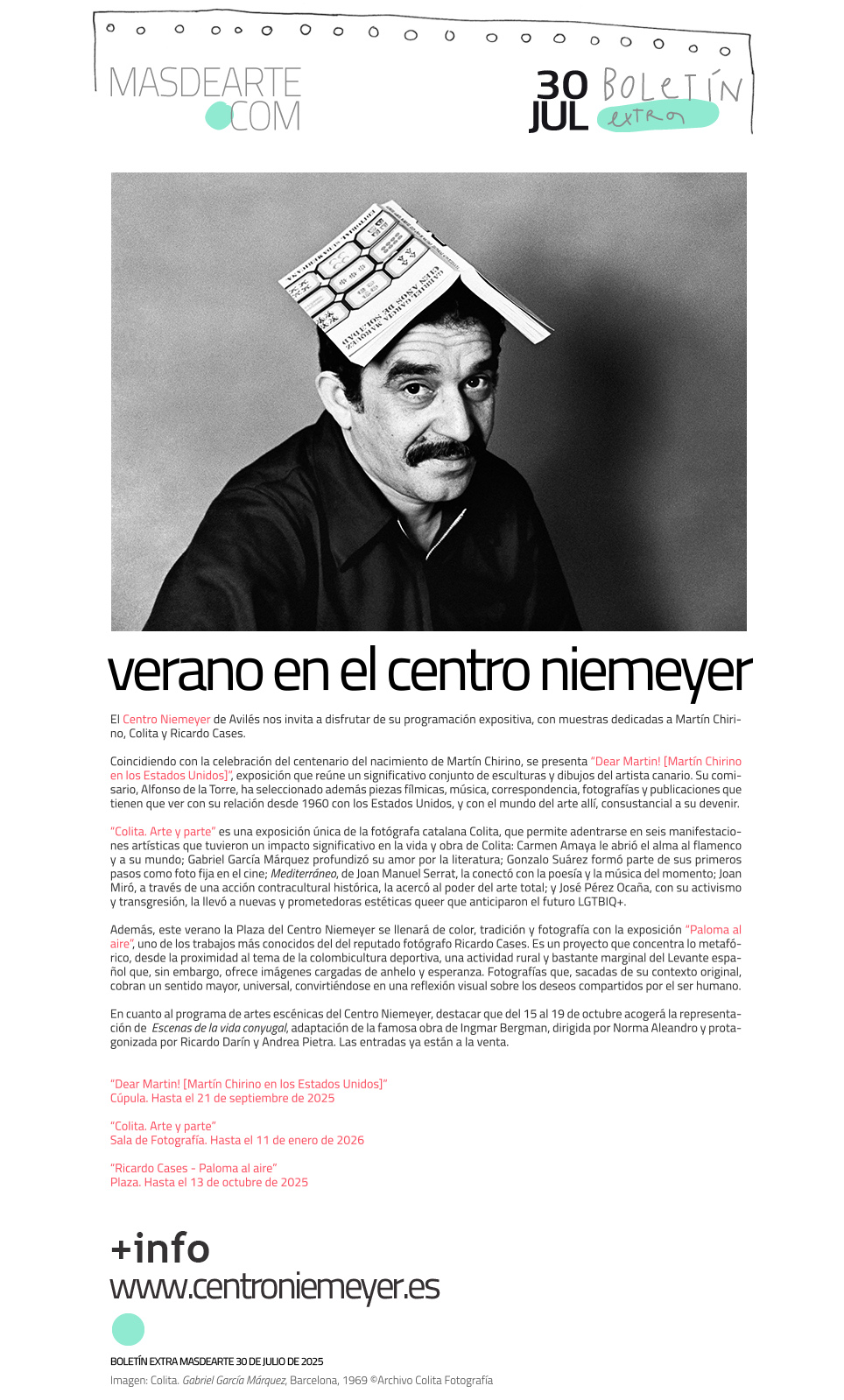 Las exposiciones del verano en el Centro
 Niemeyer: Martín Chirino, Colita y Ricardo Cases