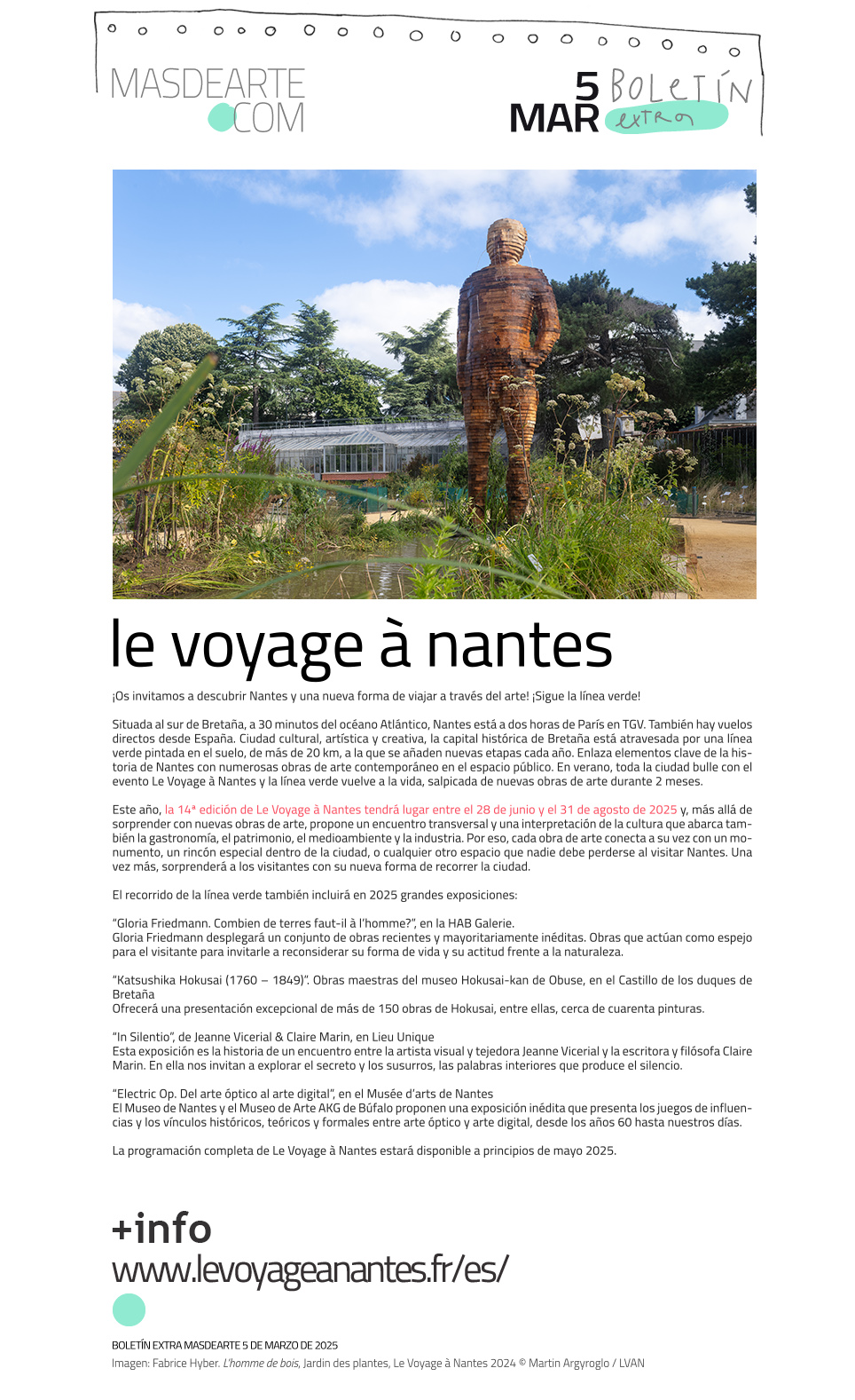 Le voyage à Nantes 2025. Descubre Nantes a través del arte