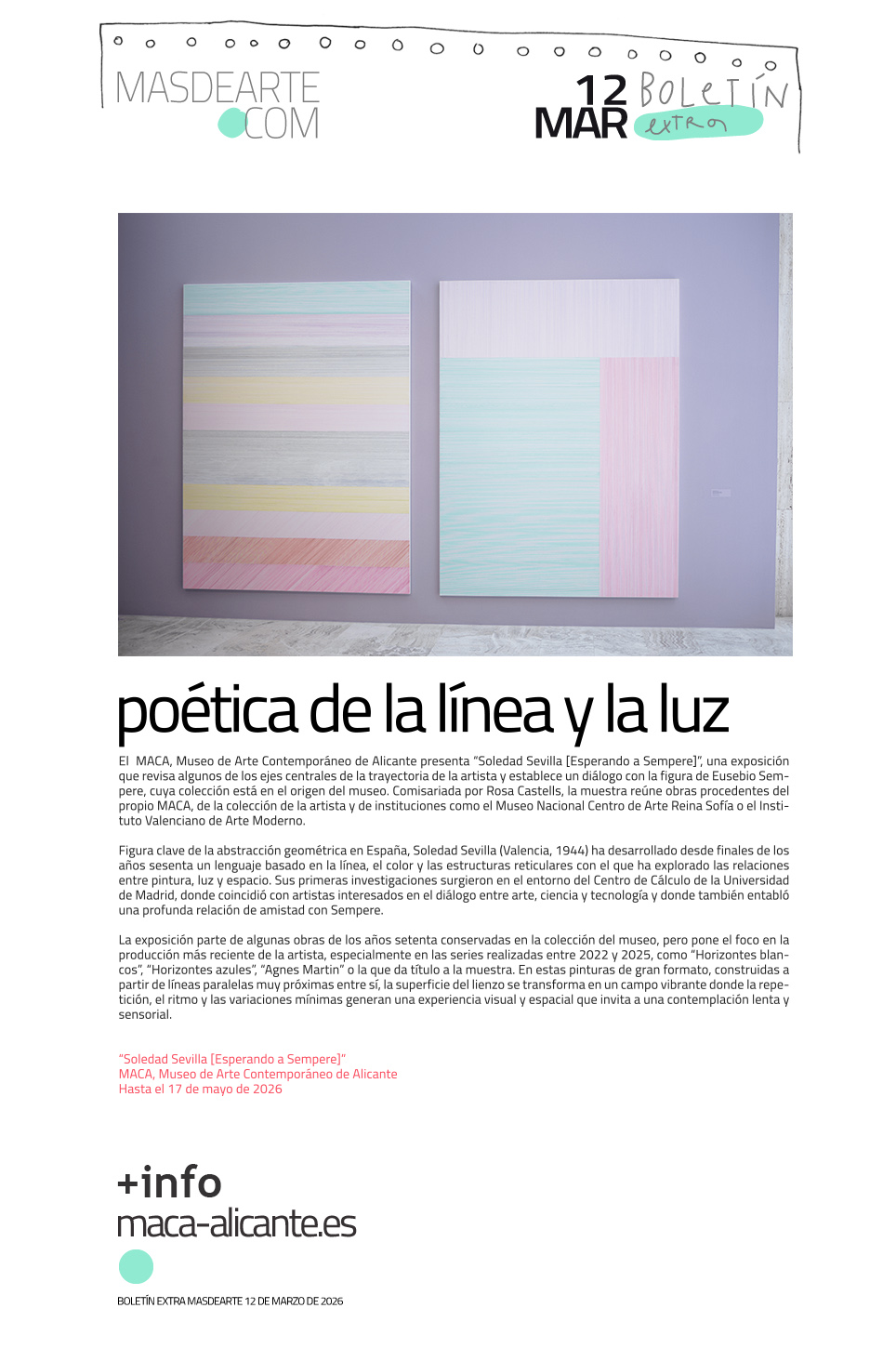 Extra masdearte: Soledad Sevilla [esperando a Sempere], en el MACA de Alicate