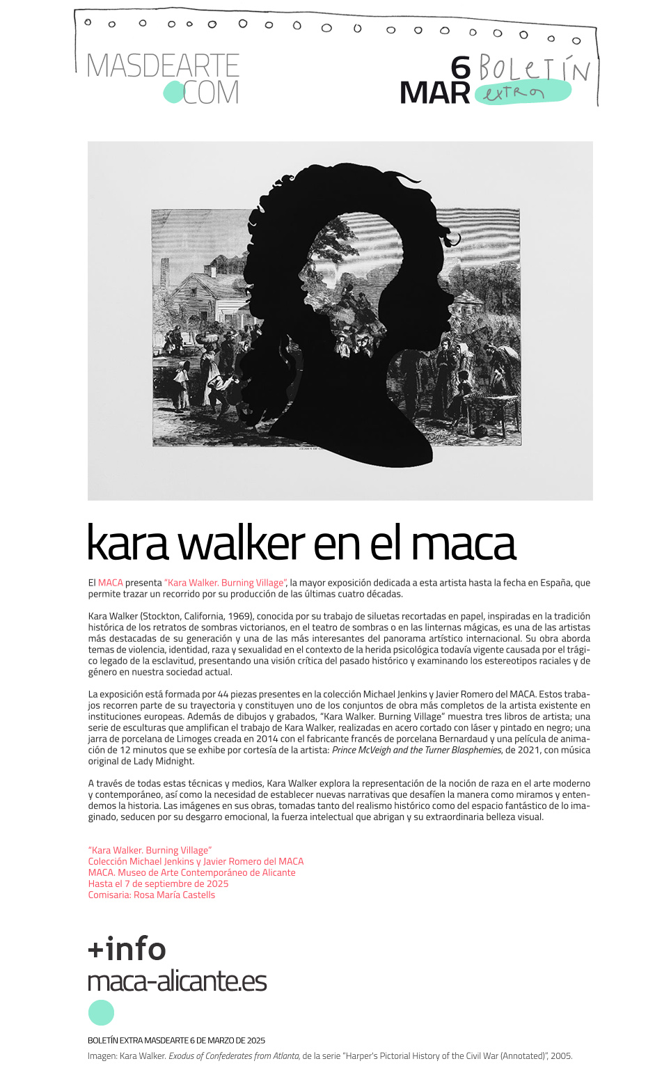 Kara Walker. Burning Village. Colección Michael Jenkins y Javier Romero del MACA