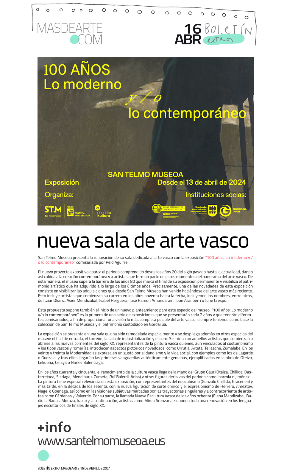 Extra masdearte: San Telmo Museoa renueva su sala de arte vasco e incorpora la creación más actual