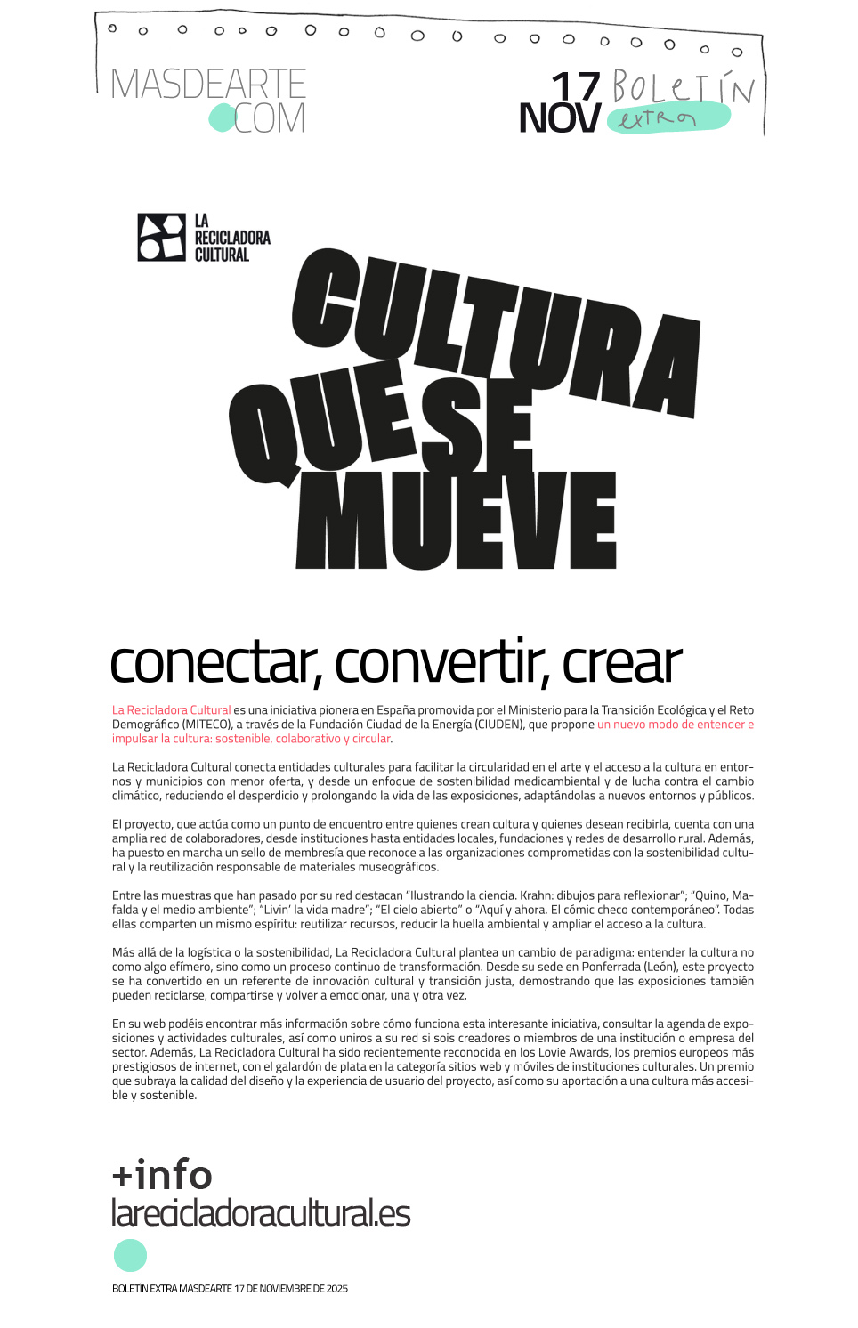 Extra masdearte: Cultura que se mueve. Conoce La Recicladora Cultural