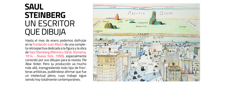 Saul Steinberg, artista. Retrospectiva
 en la Fundación Juan March de Madrid. Hasta el 12 de enero de 2025