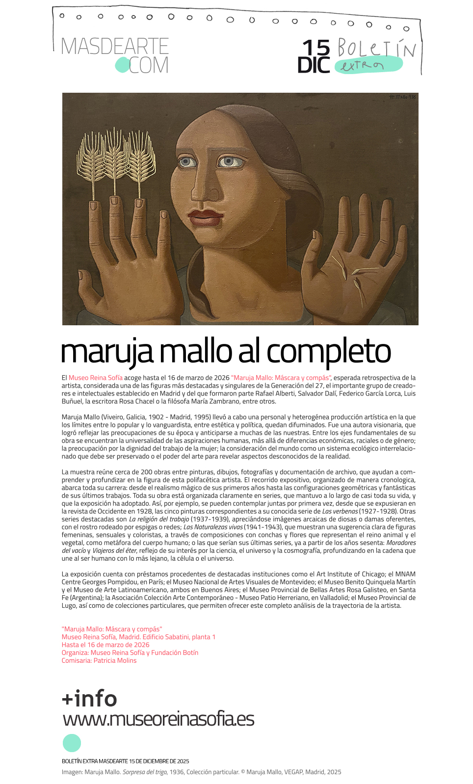 Extra masdearte: la gran retrospectiva de Maruja Mallo en el Museo Reina Sofía