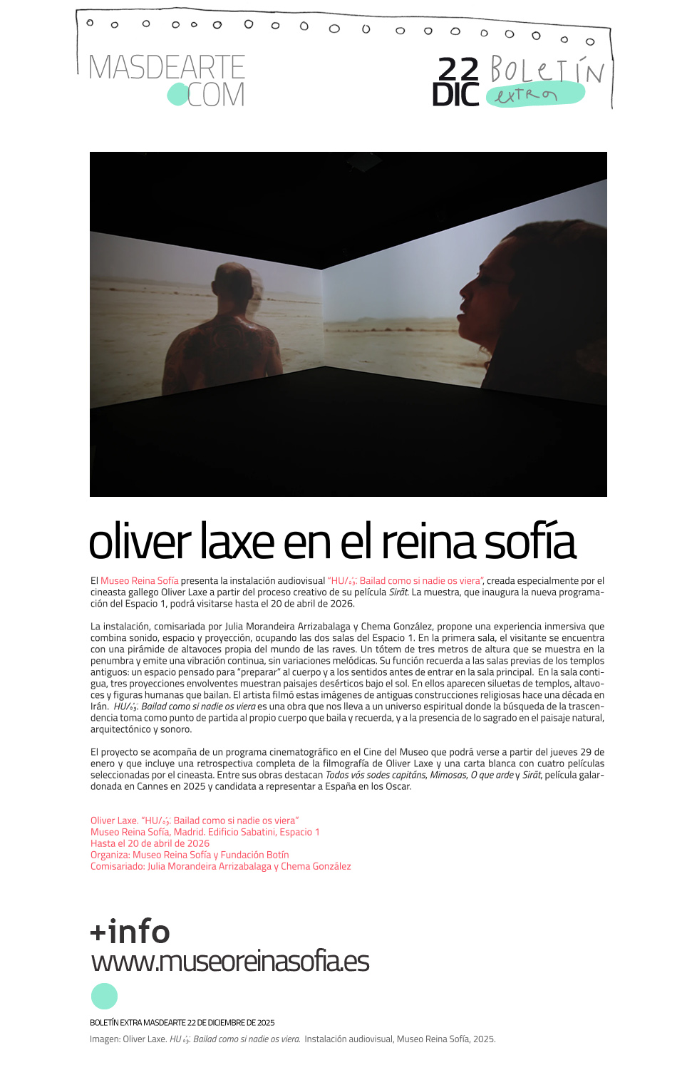 Extra masdearte: HU/هُوَ. Bailad como
 si nadie os viera. Oliver Laxe en el Reina Sofía