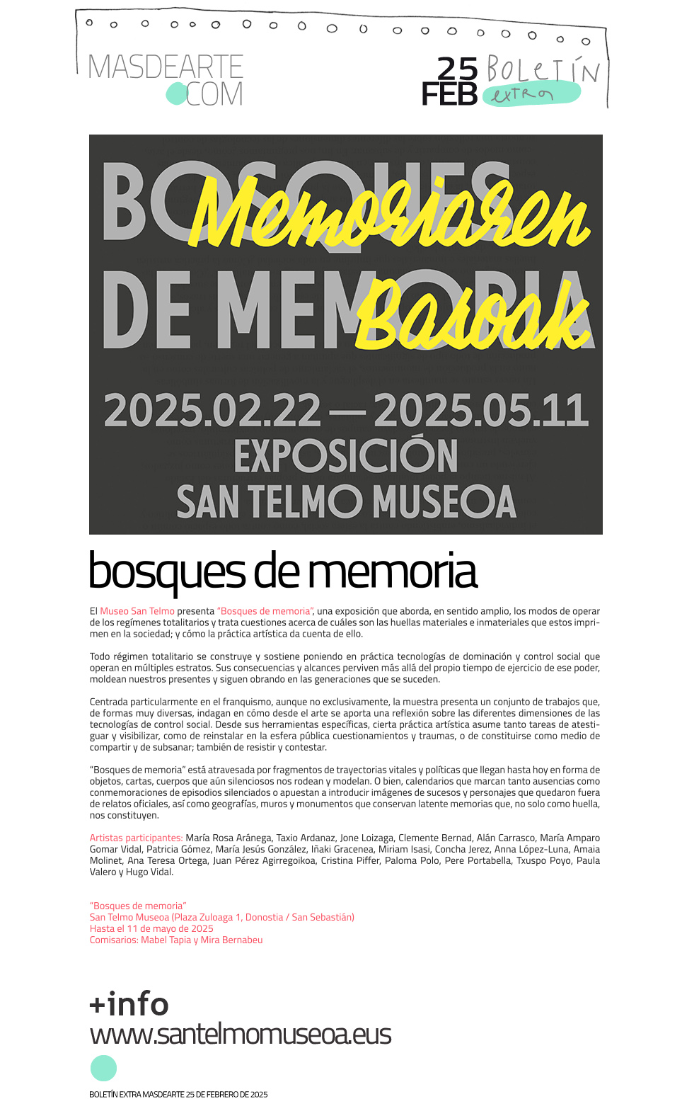 El Museo San Telmo de San Sebastián acoge hasta el mes de mayo la exposición 'Bosques de memoria'