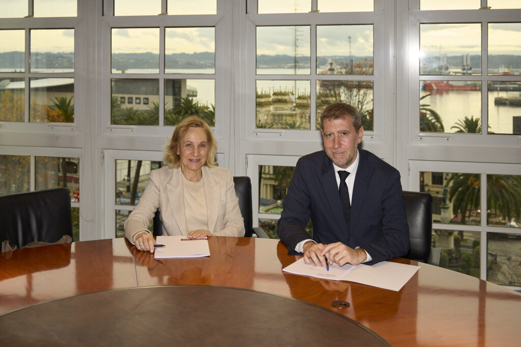 Pilar Romero, presidenta de la Fundación Barrié, y David Barro, director de Es Baluard Museu