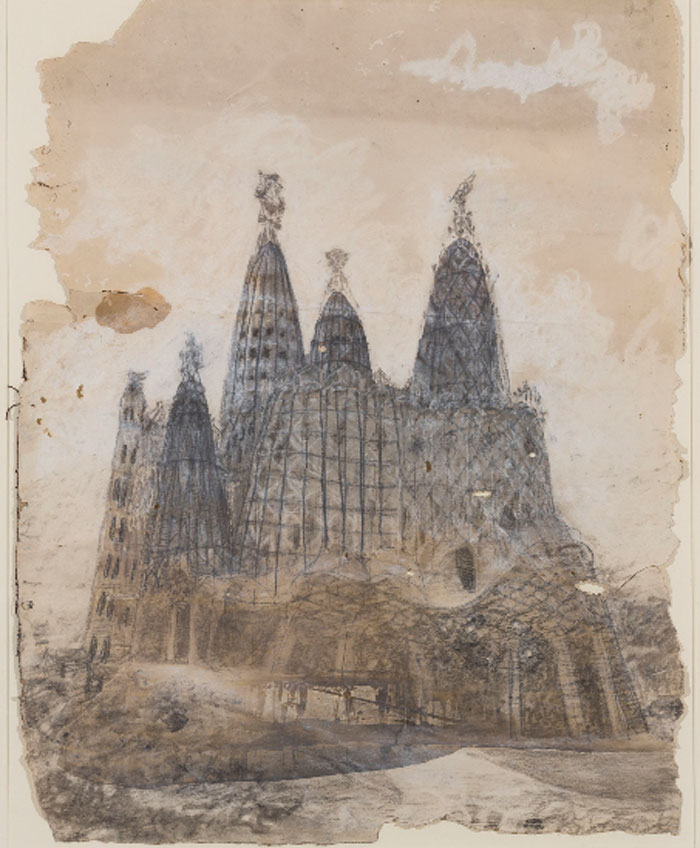 Antoni Gaudí. Dibujo para la Iglesia de la Colonia Güell, 1908-1910