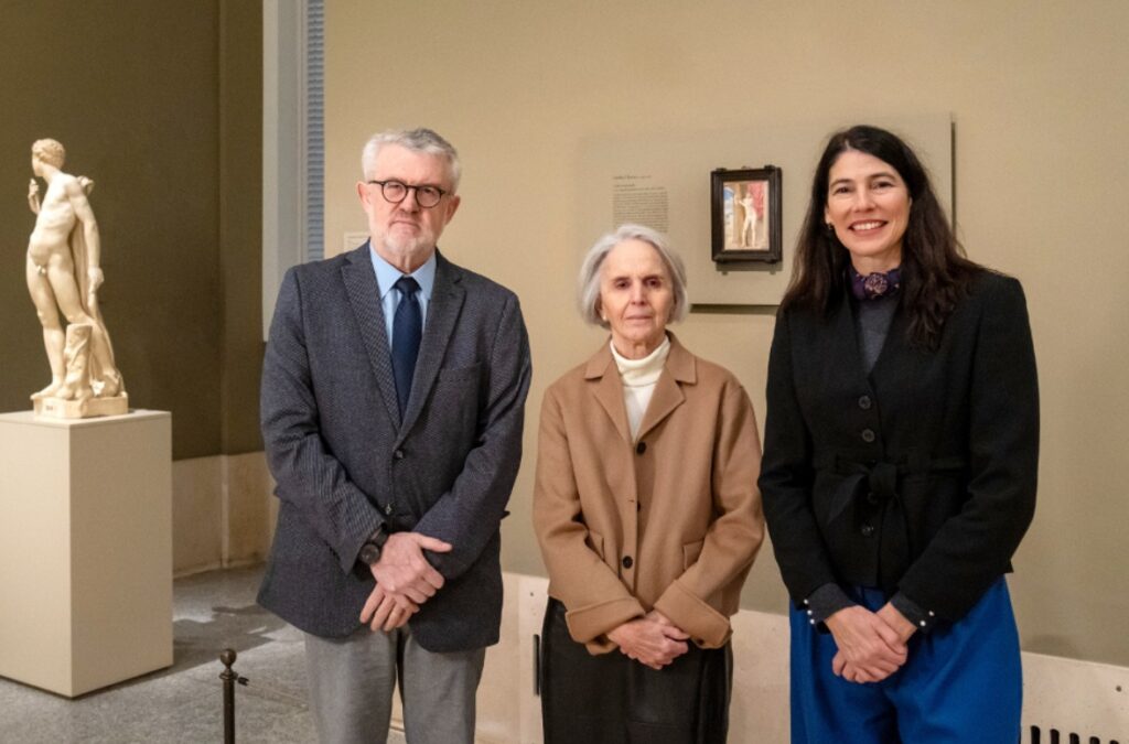 Miguel Falomir, Director del Museo Nacional del Prado; Pilar Conde Gutiérrez del Álamo, donante de la obra a American Friends of the Prado Museum, y Christina Simmons, Directora Ejecutiva de American Friends of the Prado Museum