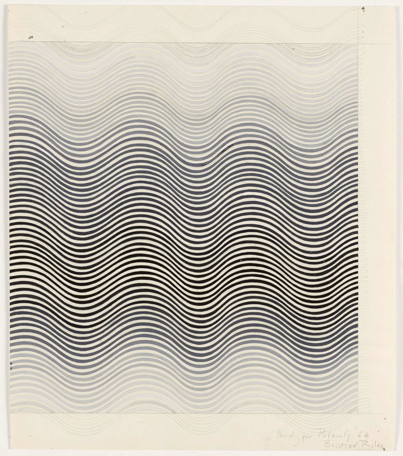 El Hammer Museum repasa los dibujos de Bridget Riley