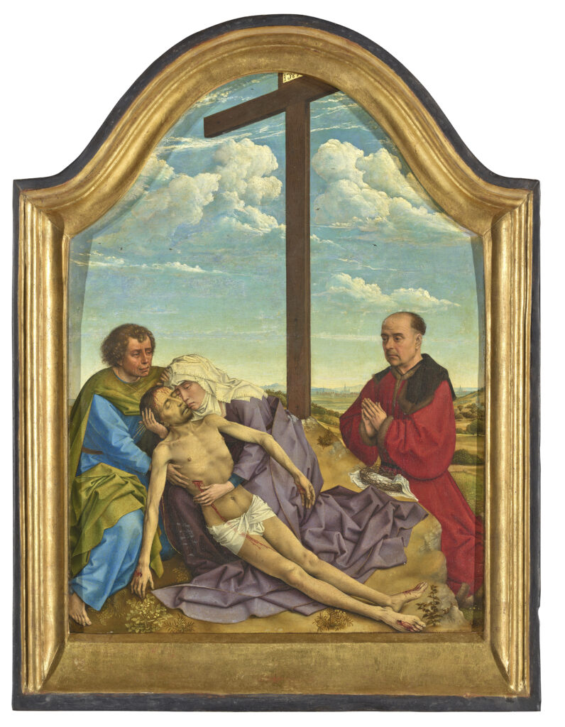 Taller de Rogier van der Weyden. La Piedad con donante, hacia 1440-1450, con el marco nuevo. Fotografía: © Museo Nacional del Prado