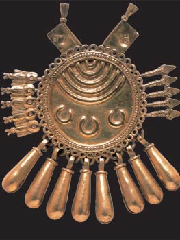 Colgante escudo. Azteca-Mixteca, ca. 1500