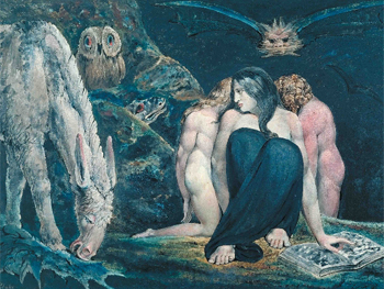 William Blake. La noche de la alegría de Enitharmon, hacia 1795
