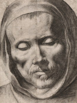 Atribuido a Francisco de Zurbarán. Cabeza de monje, hacia 1635-1655. © The Trustees of the British Museum 1895,0915.873