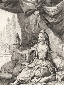 José Camaron y Bononat. Mujer oriental bajo un toldo, hacia 1771-1780. © The Trustees of the British Museum 1973,0120.4