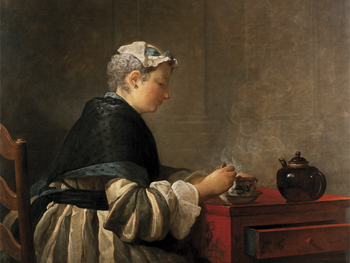 Chardin. Dama tomando el té, 1735. Hunterian Art Gallery, University of Glasgow