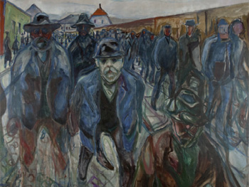 Edvard Munch. Travailleurs rentrant chez eux, 1913-1914. © Munch Museum / Munch-Ellingsen Group / BONO 2011 © Adagp, Paris 2011 
