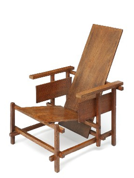 Rietveld. Ongekleurde lattenleunstoel ca.1918-1920