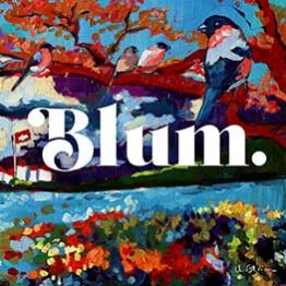 Blum: podcast de ficción ideado por Turismo de Suiza y El Extraordinario. Imagen de Blum. Diseño original de la artista Alai Ganuza