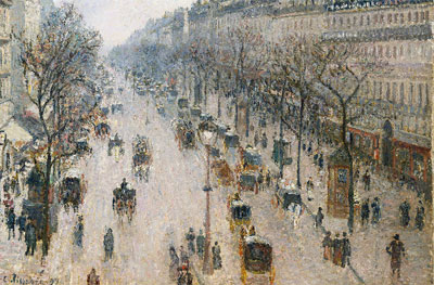 Camille Pissarro. El Boulevard Montmartre, mañana de invierno, 1897. Préstamo del Metropolitan Museum of Art, donación de Katrin S. Vietor, en recuerdo de Ernst G. Vietor, 1960 (60.174)