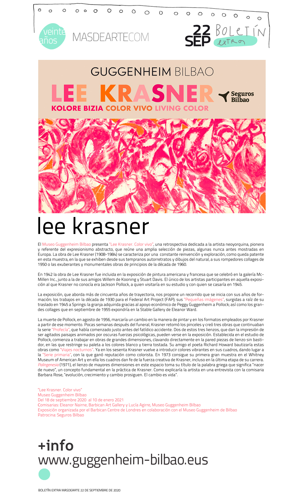 Extra masdearte: Lee Krasner en el Museo Guggenheim Bilbao