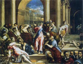 El Greco, Cristo expulsando a los cambistas del Templo, 1570-76. The Minneapolis Institute of Arts