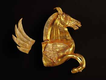 Pegaso de oro. Siglo IV A. C.