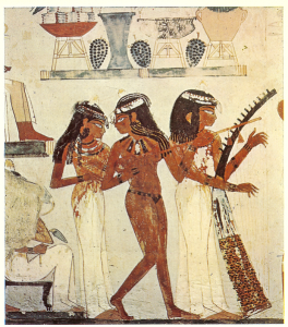 Escena de banquete en la tumba de Nakht, Sheik Abd el Qurn, hacia 1350 a.C.