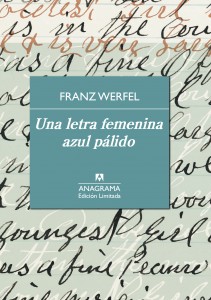 Franz Werfel. Una letra femenina azul palído