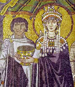 Mosaico bizantino con la imagen de Teodora
