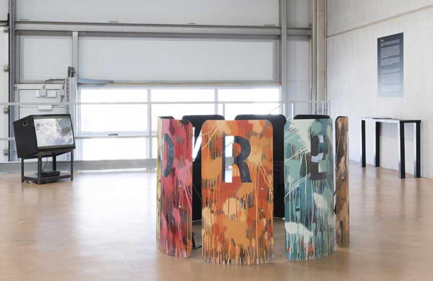 Avelino Sala. Censored, 2019. Vista de la exposición "Action Painting" en ADN Platform, 2019. Fotografía: Roberto Ruiz 
