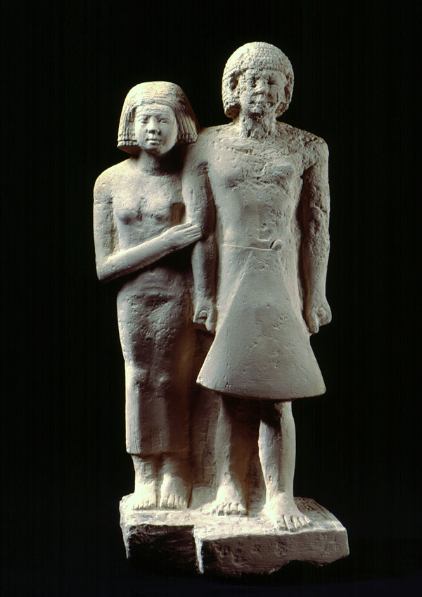 Grupo escultórico de Nepeh-Ka y su mujer, Wahit Reino Nuevo, dinastía xviii (1570- 1293 a. C.) Roemer- und Pelizaeus-Museum, Hildesheim (Alemania) 
