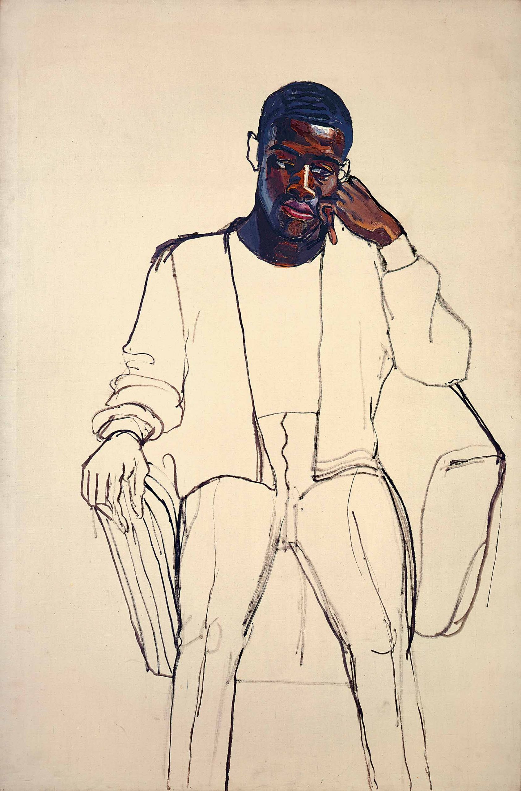 Alice Neel. Recluta negro (James Hunter), 1965. Cortesía de The Estate of Alice Neel © The Estate of Alice Neel, Bilbao, 2021