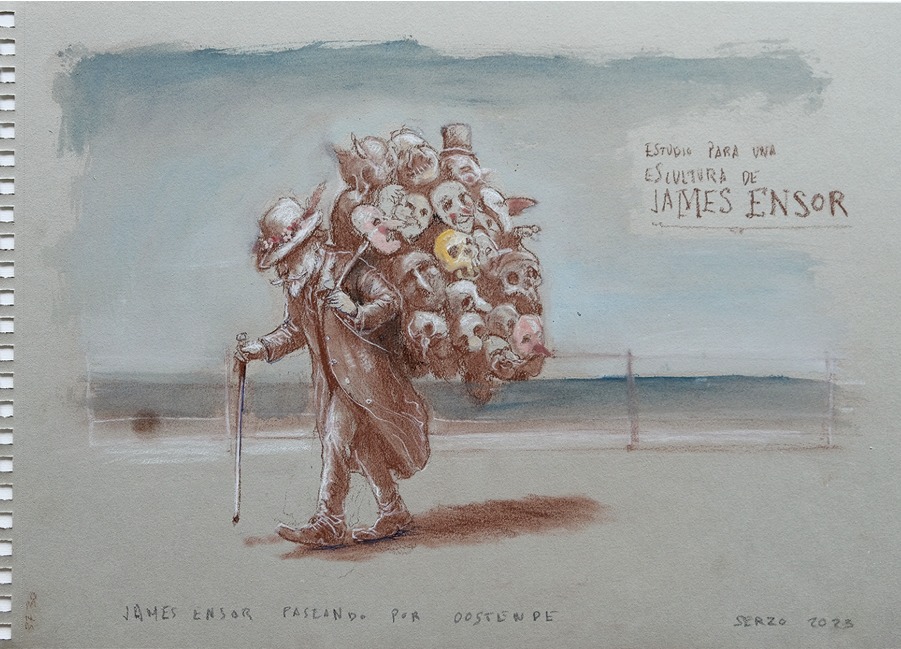 James Ensor. Estudio para una escultura de James Ensor, 2023