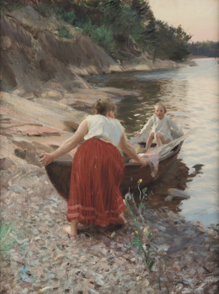 Anders Zorn. La falda roja, 1894. Colección particular