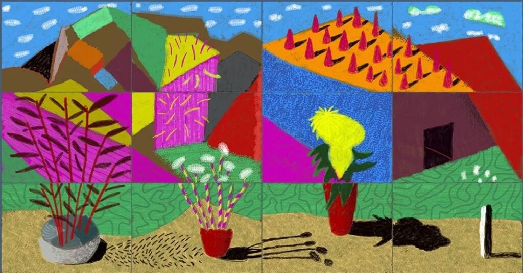 David Hockney. August 2021, Landscape with Shadows, 2021