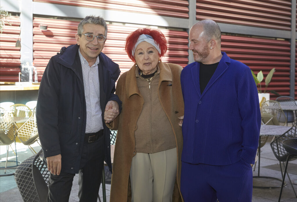 El secretario de Estado de Cultura, Jordi Martí; la galerista Juana de Aizpuru y el director del Museo Reina Sofía, Manuel Segade