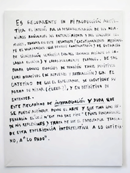 Mar García Albert. ARTIST STATEMENT, 2012