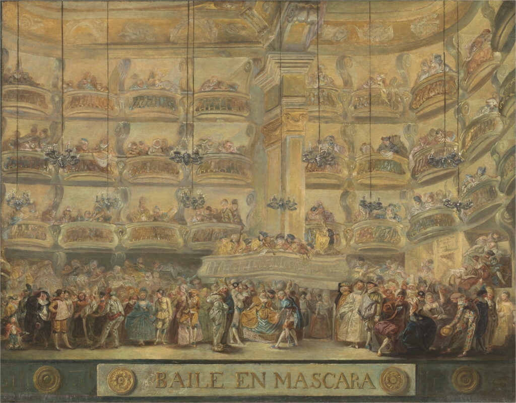 Luis Paret y Alcázar. Baile en máscara, 1767. Museo Nacional del Prado