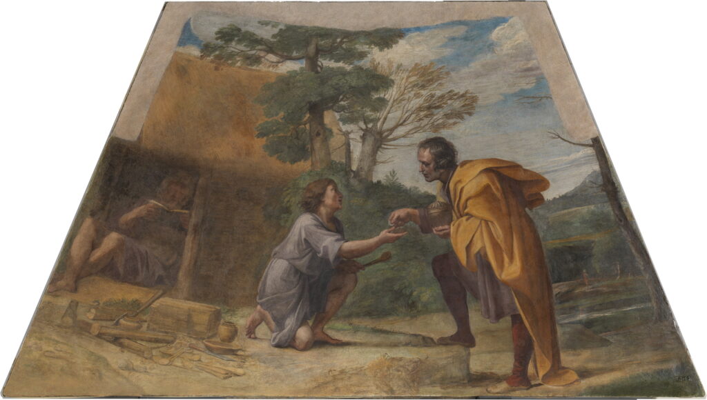 Annibale Carracci. San Diego de Alcalá recibiendo limosna, 1604-1607. Museo Nacional del Prado