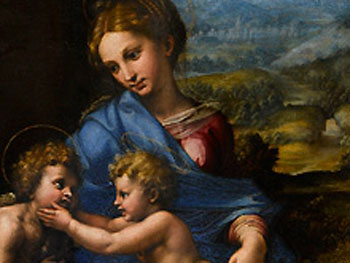 Giulio Romano. Pequeña Sagrada Familia, hacia 1517-1518. Musée du Louvre 