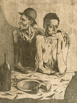 Pablo Ruiz Picasso. La comida frugal, 1904