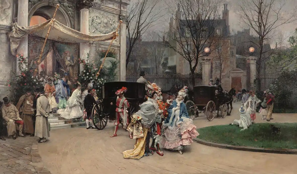 Raimundo de Madrazo. Salida del baile de máscaras, 1878. Colección particular